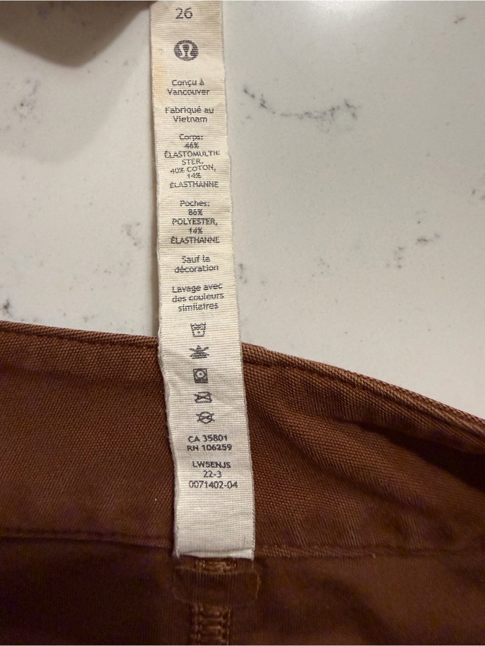 Lululemon City Sleek High Rise Wide Leg Pants Brown Size 26 29” Inseam - Picture 7 of 7